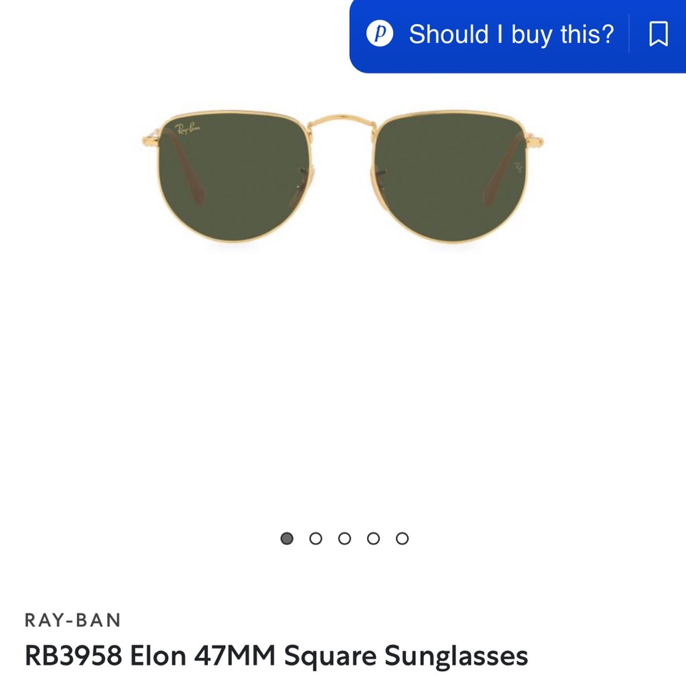 Ray-Ban Gold Elon Rectangular sunglasses